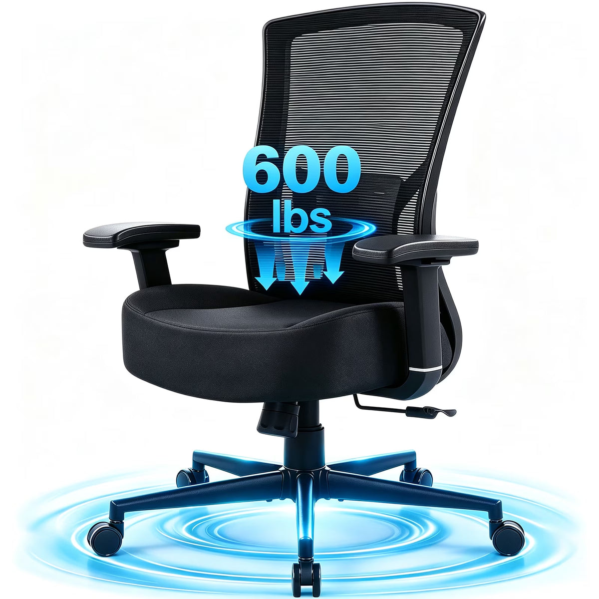 HYSpacerX 600lbs Office Chair, Big and Tall Ergonomic Desk Chair with Wide Seat, Breathable Mesh Back, Adjustable Lumbar Support, Executive Chair for Home Office