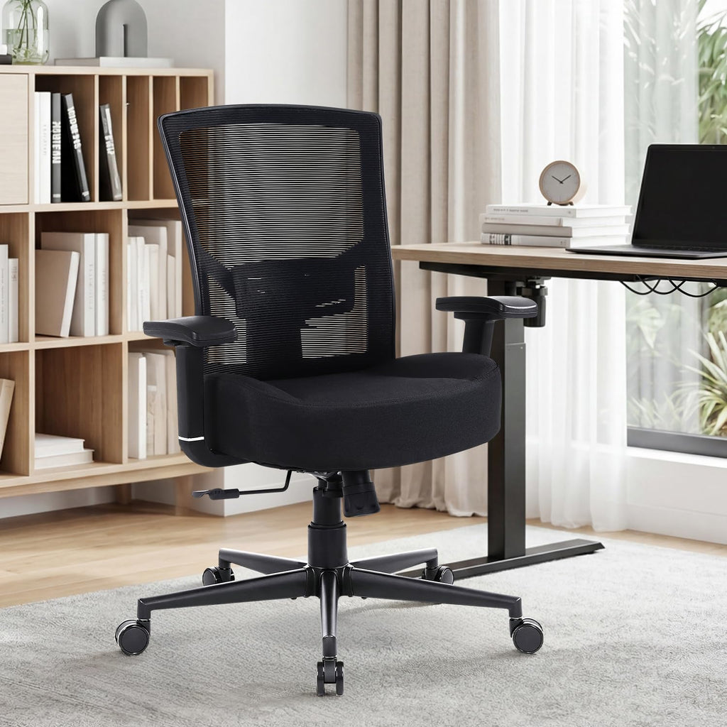 HYSpacerX 600lbs Office Chair, Big and Tall Ergonomic Desk Chair with Wide Seat, Breathable Mesh Back, Adjustable Lumbar Support, Executive Chair for Home Office